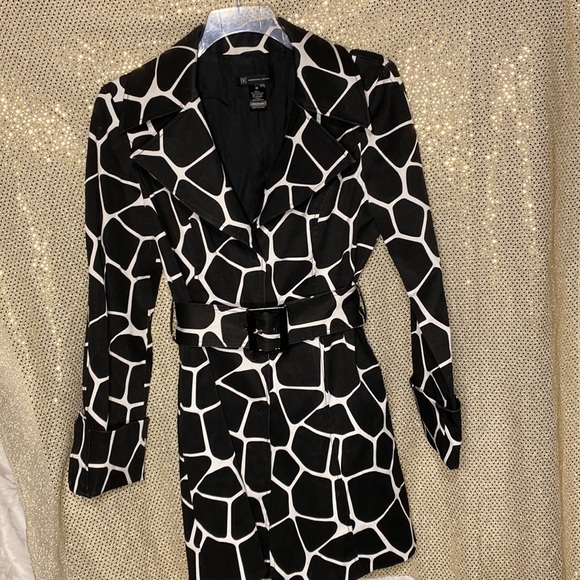 INC International Concepts Jackets & Blazers - INC International Concepts black and white giraffe print pea coat jacket animal